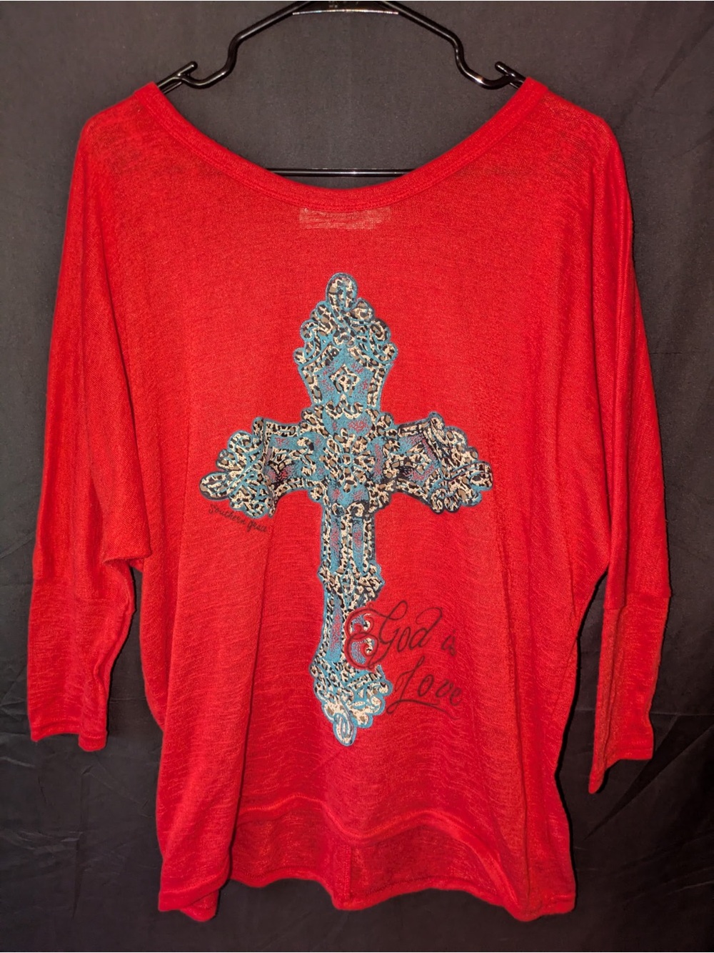 Southern Grace Red Leopard Cross Shirt